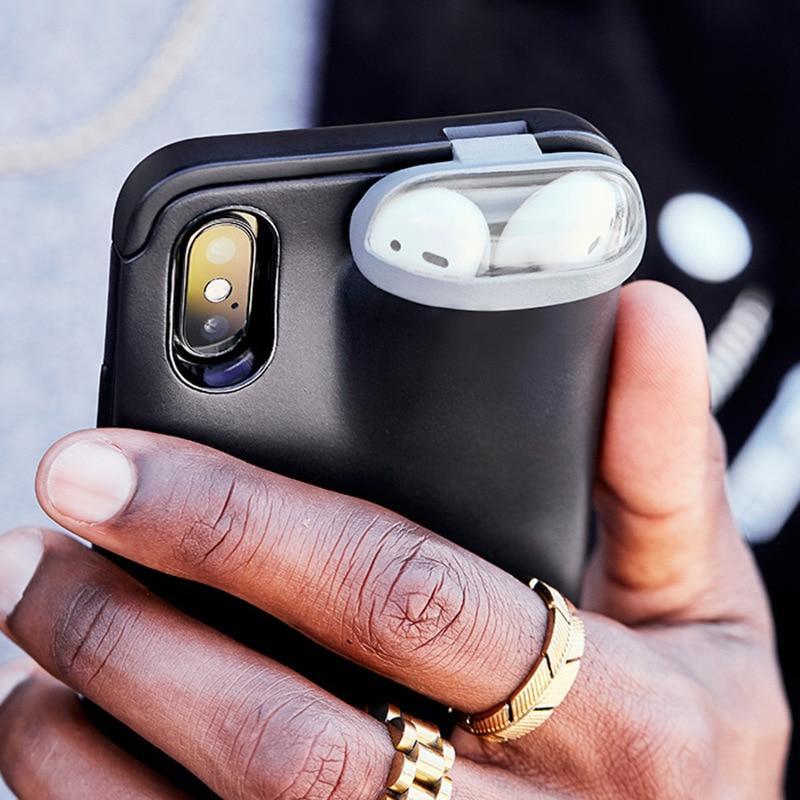 Phone Case With Airpods Holder showcasing a sleek design with integrated AirPods holder for convenience.